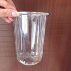 명확한 애완 동물 플라스틱 디저트 관례는 플라스틱 컵, 처분할 수 있는 당 컵 곰 귀 돔 뚜껑을 인쇄했습니다