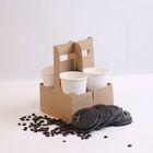 환경 친화적인 처분할 수 있는 커피 잔 운반대 커피 Kraft 종이컵 홀더