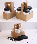 처분할 수 있는 커피 잔 운반대 Kraft 두꺼운 종이 종이컵 홀더는 운반대를 나릅니다