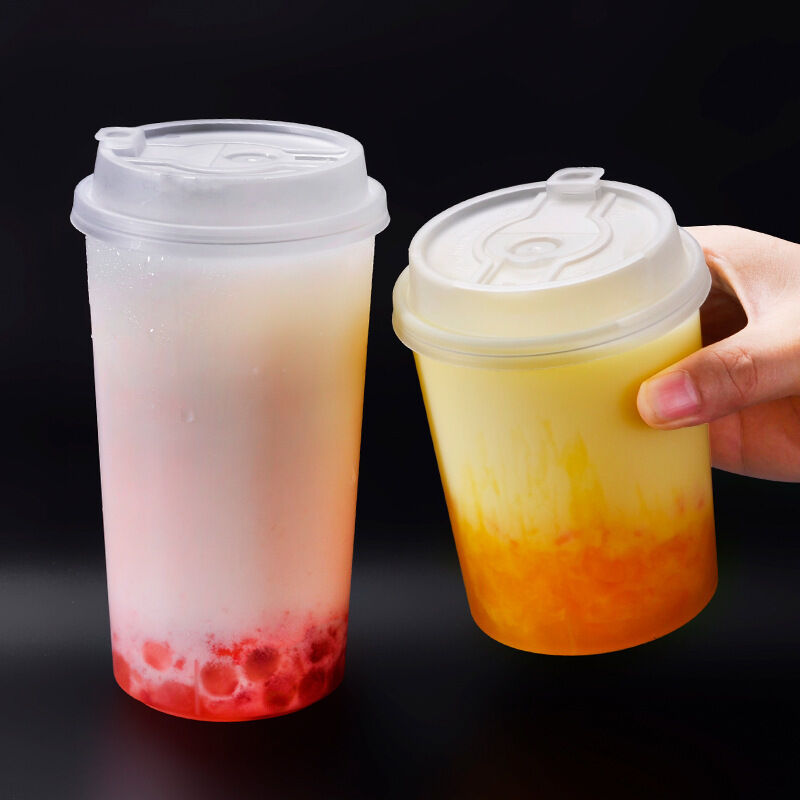 Injection-Molded Cylinder Plastic Cups (500ml / 700ml) for Bubble Tea & Fruit Tea Takeaway