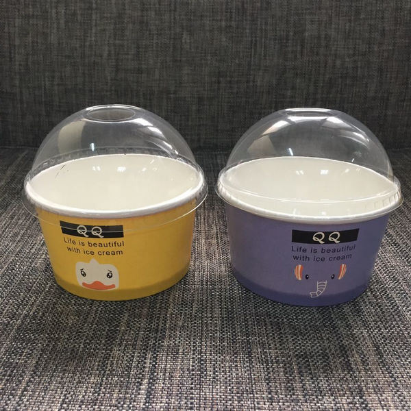뚜?? 이 있는 일회용 아이스크림 컵 주문 인쇄 된 PP / 종이 냉동 디저트 컨테이너 젤라토, 요거트 & 테이크아웨이