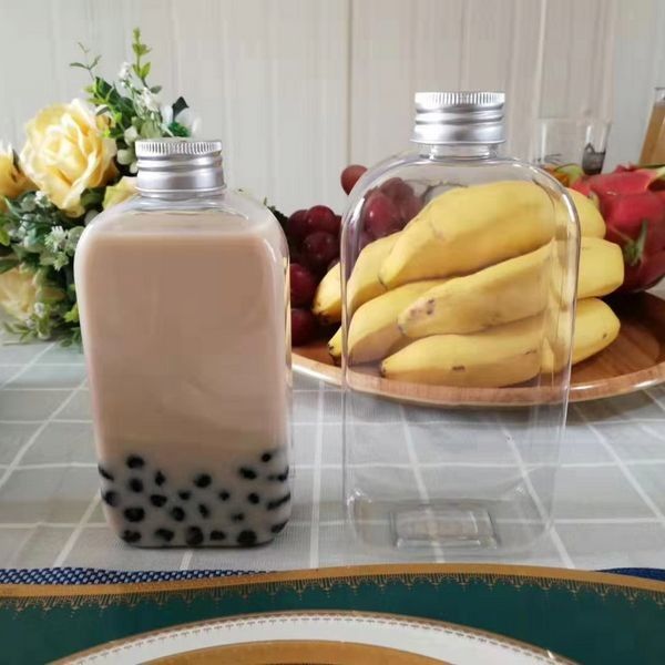 주문을 받아서 만들어진 Boba 우유 차를 위한 음식 급료 300ml 애완 동물 둥근 플라스틱 병은 디자인합니다