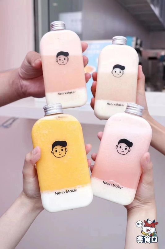 주문을 받아서 만들어진 Boba 우유 차를 위한 음식 급료 300ml 애완 동물 둥근 플라스틱 병은 디자인합니다
