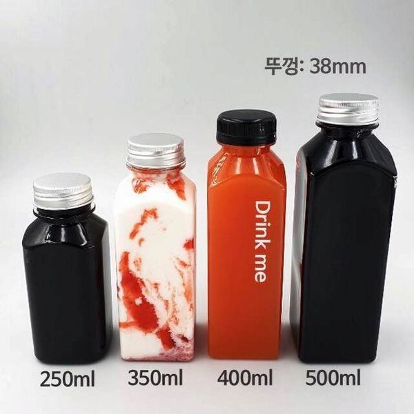 우유 차 처분할 수 있는 공급 플라스틱 음료 병 300ml 350ml 400ml 주스 포도주 Oem를 귀여워하십시오