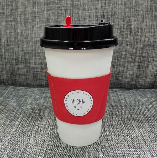 관례는 음료를 위한 뚜껑 소매 8oz 12oz 16oz를 가진 종이컵 소매를 인쇄했습니다